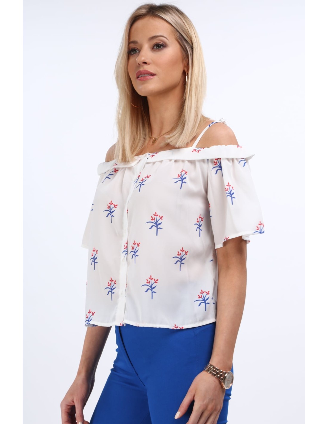 Bluza crem cu umerii goi MP28341 - Magazin online - Boutique